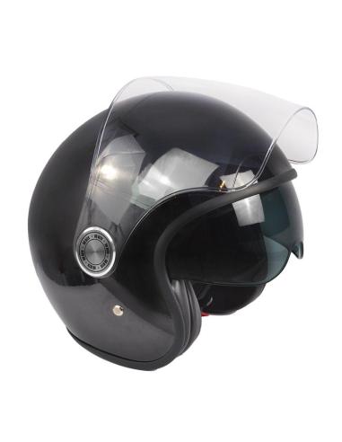 CAPACETE JET THE CITY JET HELMET THE CITY BLACK GLOSS WITH SUN VISOR AND SUN VISOR BY CITY COM PALA DE SOL E PALA DE SOL BY CITY