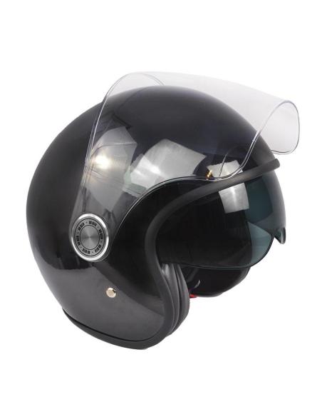 JET HELMET THE CITY BLACK GLOSS WITH SUN VISOR AND SUN VISOR BY CITY