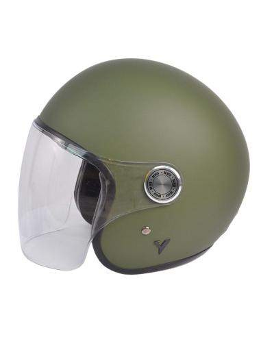 Acquista Casco Jet The City Verde Opaco con Visiera e Visor Solare By City a Prezzo Scontato