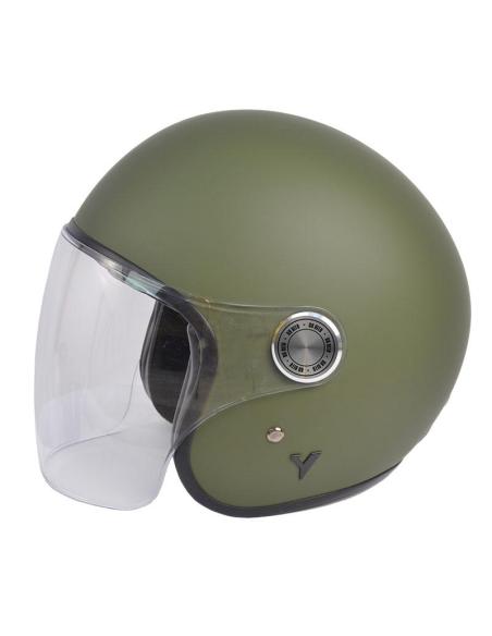 Acquista Casco Jet The City Verde Opaco con Visiera e Visor Solare By City a Prezzo Scontato