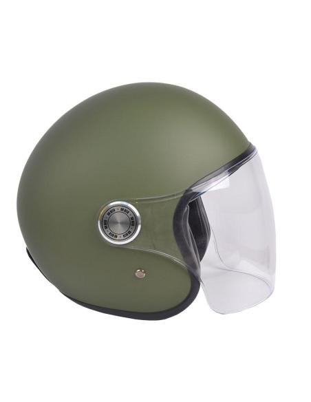 Acquista Casco Jet The City Verde Opaco con Visiera e Visor Solare By City a Prezzo Scontato