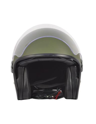 Acquista Casco Jet The City Verde Opaco con Visiera e Visor Solare By City a Prezzo Scontato