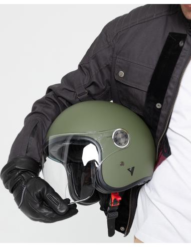 Acquista Casco Jet The City Verde Opaco con Visiera e Visor Solare By City a Prezzo Scontato