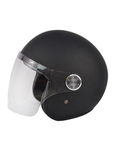 Comprar Casco Jet The City Negro Mate Con Pantalla Y Visor Solar By City a precio de oferta