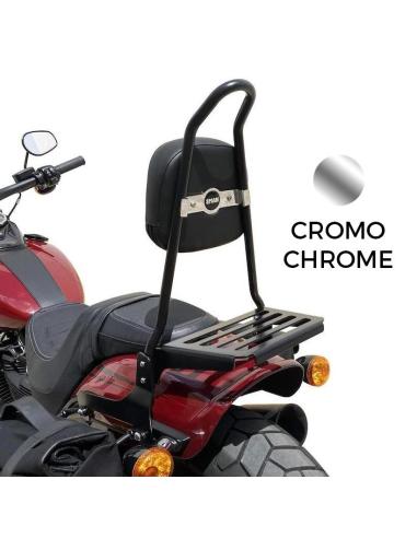 DOSSIER BAS CHROMÉ AVEC PORTE-BAGAGES POUR MOTO MITT 808