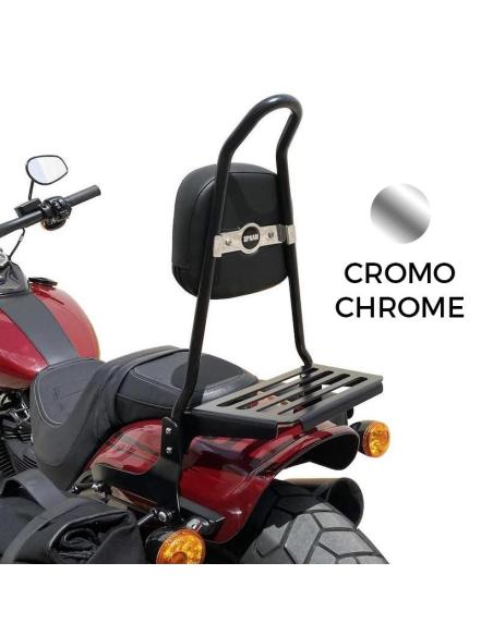 DOSSIER BAS CHROMÉ AVEC PORTE-BAGAGES POUR MOTO MITT 808