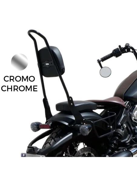 Comprar Respaldo Bajo Cromo Chopper Sin Portaequipajes Para Moto Mitt 808 a precio de oferta