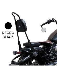 Black Low Backrest Chopper Style Without Luggage Rack For Mitt 808 Motorcycle