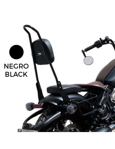 BLACK LOW BACKREST CHOPPER STYLE WITHOUT  LUGGAGE RACK FOR MITT 808 MOTORCYCLE