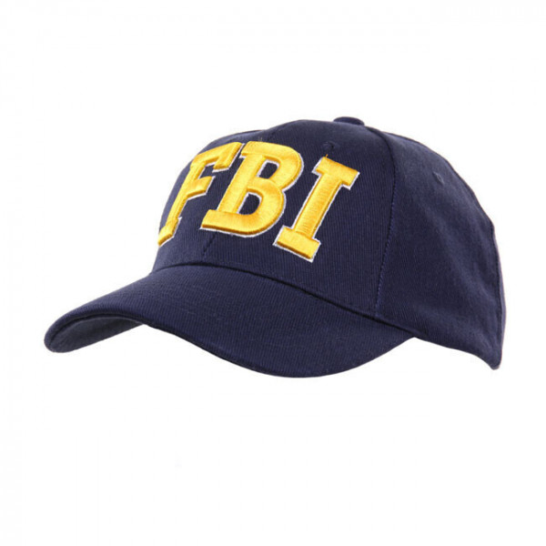 BLUE AND YELLOW FBI BASEBALL CAP