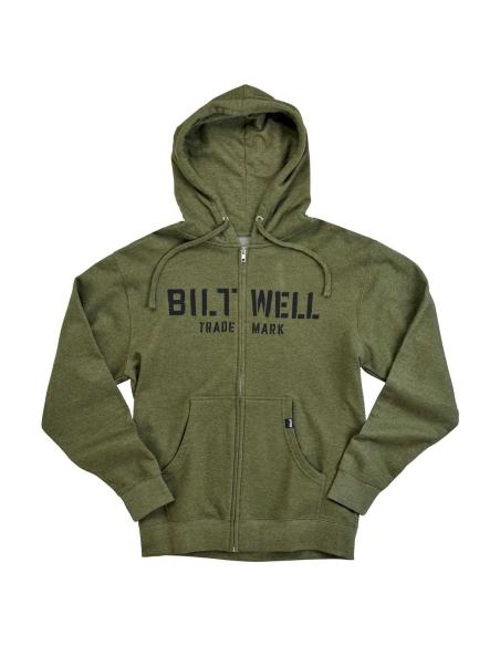 BILTWELL STENCIL ZIP HOODIE VERDE
