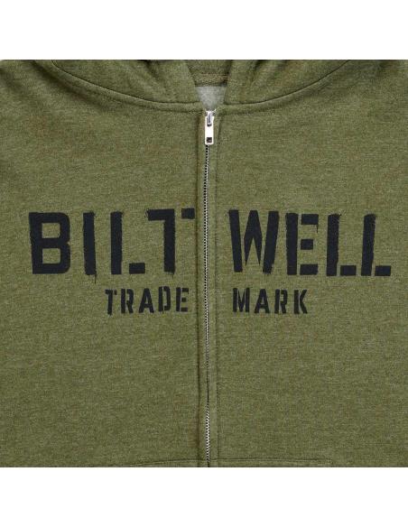 BILTWELL STENCIL ZIP HOODIE GREEN