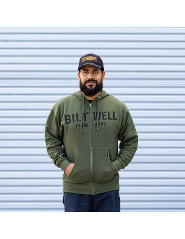 BILTWELL STENCIL ZIP HOODIE VERDE
