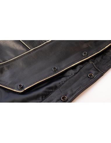 AGED BUFFALO LEATHER VEST WITH SIDE LACES INDIAN CHIEF
