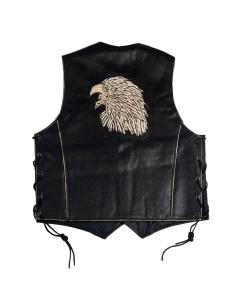 Acquista Gilet Invecchiato In Pelle Di Bufalo Con Laccetti Laterali Eagle Head a Prezzo Scontato