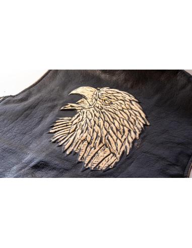 Comprar Chaleco Envejecido De Piel De Búfalo Con Cordones Laterales Eagle Head a precio de oferta