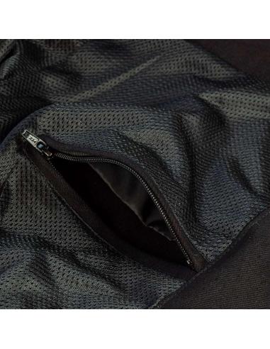 COLETE MOTOCICLISTA DE JEANS PRETO COM GOLA