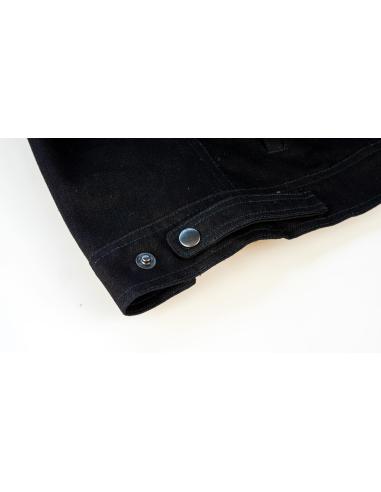 GILET DE MOTARD EN JEAN NOIR AVEC COL BY ICC