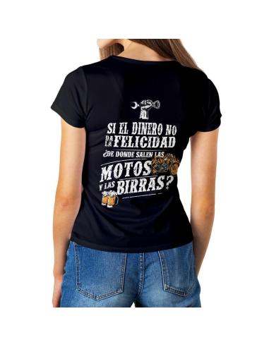 Acquista Maglietta Felicità Moto & Birra Donna a prezzo speciale