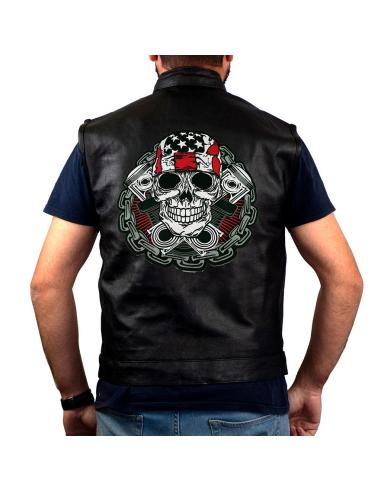 Patch Tête De Mort En Chaîne 28 X 27 Cm | Prix Promo