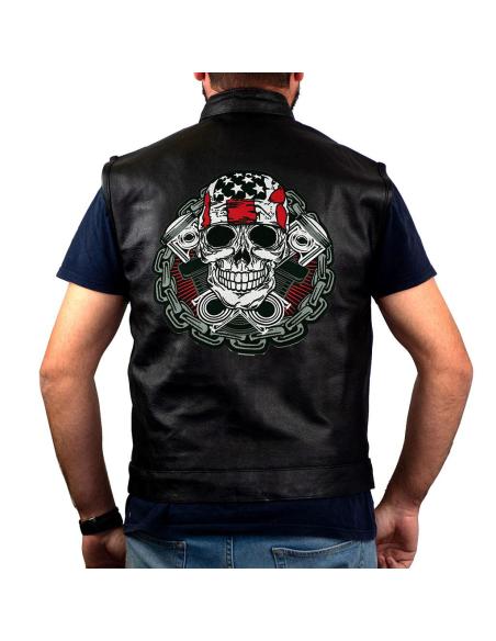 Patch Tête De Mort En Chaîne 28 X 27 Cm | Prix Promo