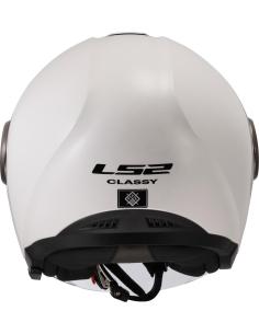 CASQUE JET LS2 OF620 CLASSY AVEC DEUX VISIÈRES BLANC BRILLANT 2