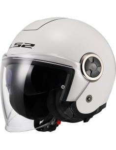 CASQUE JET LS2 OF620 CLASSY AVEC DEUX VISIÈRES BLANC BRILLANT
