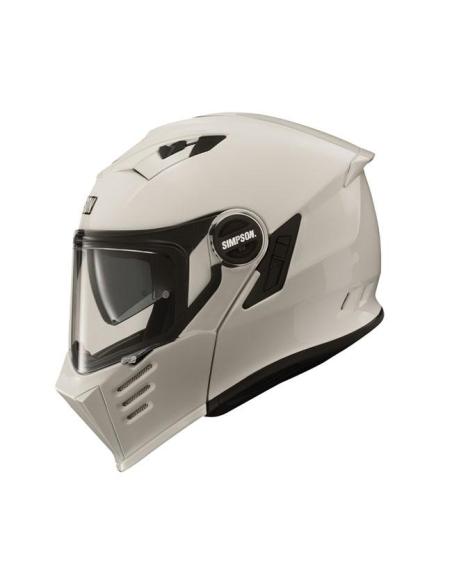 CAPACETE MODULAR SIMPSON DARKSOME 22.06 BRANCO BRILHANTE