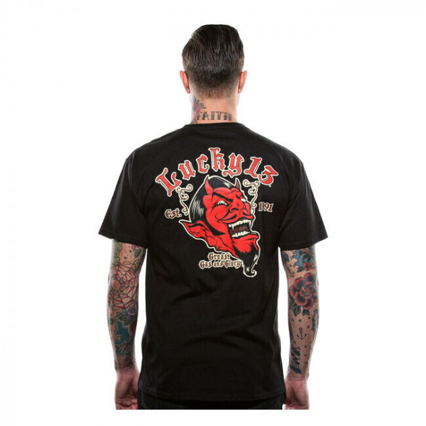 SHORT SLEEVE T-SHIRT - GREASE, GAS AND GLORY - LUCKY 13