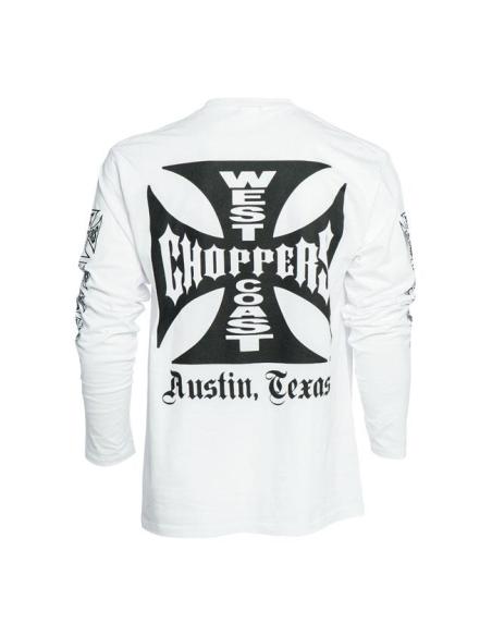 Comprar Camiseta Manga Larga Original Cross West Coast Choppers Blanca a precio de oferta