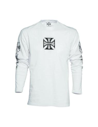 Comprar Camiseta Manga Larga Original Cross West Coast Choppers Blanca a precio de oferta