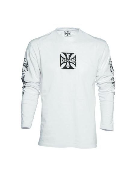 Comprar Camiseta Manga Larga Original Cross West Coast Choppers Blanca a precio de oferta