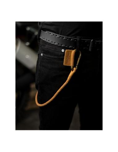 LEATHER BRAIDED KEY CHAIN TAN FOR WALLET TRIPMACHINE