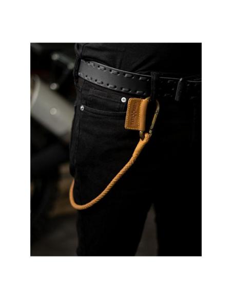 LEATHER BRAIDED KEY CHAIN TAN FOR WALLET TRIPMACHINE