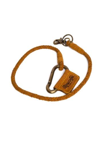 LEATHER BRAIDED KEY CHAIN TAN FOR WALLET TRIPMACHINE
