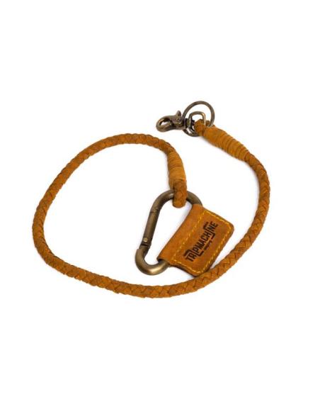 LEATHER BRAIDED KEY CHAIN TAN FOR WALLET TRIPMACHINE