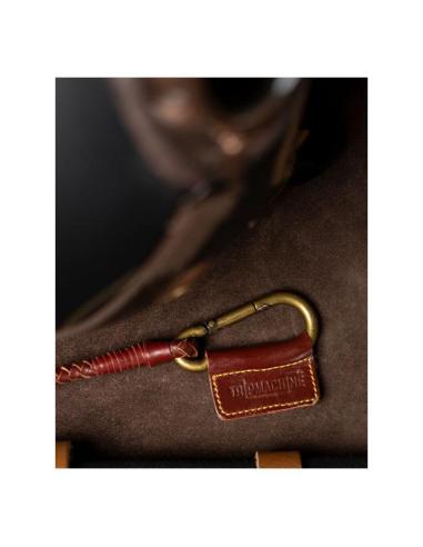 LEATHER BRAIDED KEY CHAIN CHERRY RED FOR WALLET TRIPMACHINE