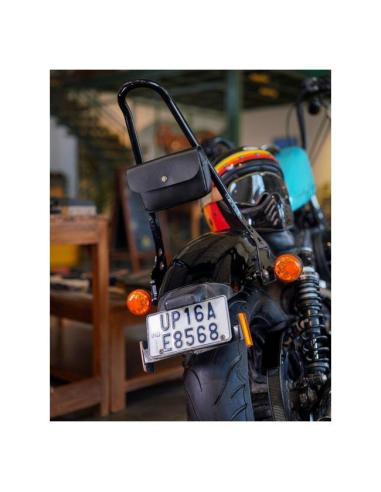 TRIP MACHINE BLACK LEATHER SIDEKICK BAG