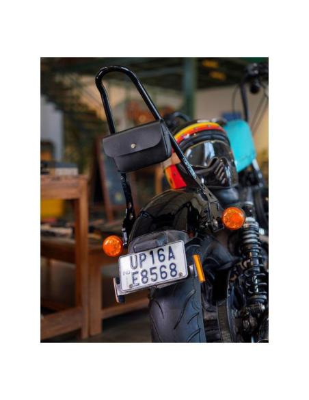 TRIP MACHINE BLACK LEATHER SIDEKICK BAG
