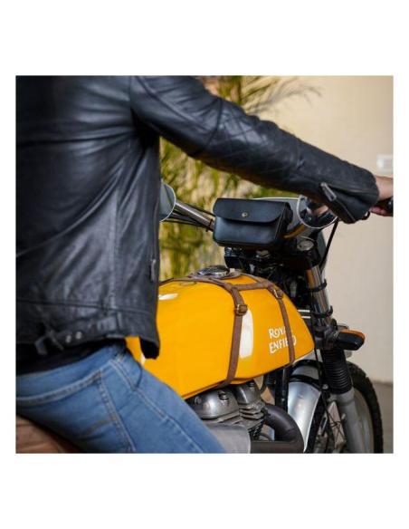 TRIP MACHINE BLACK LEATHER SIDEKICK BAG