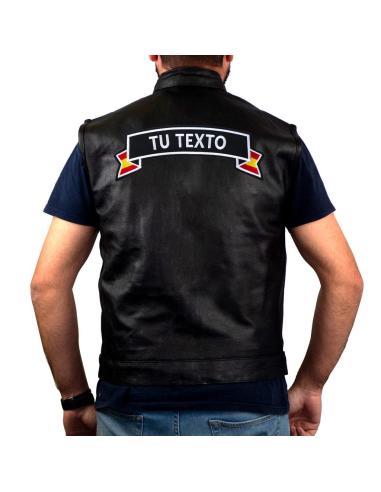 ÉCUSSON PERSONNALISABLE DE 26 CM AVEC DRAPEAUX ESPAGNOLS