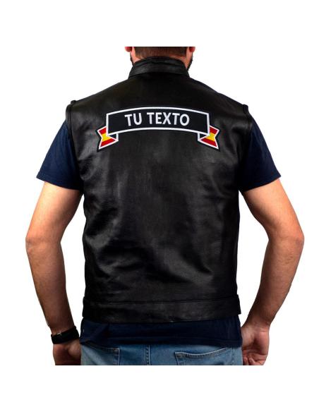 ÉCUSSON PERSONNALISABLE DE 26 CM AVEC DRAPEAUX ESPAGNOLS