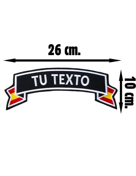 ÉCUSSON PERSONNALISABLE DE 26 CM AVEC DRAPEAUX ESPAGNOLS