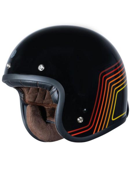 CASQUE JET VINTAGE ORIGINE PRIMO SUNRISE ROUGE/NOIR (ECE 22.06)