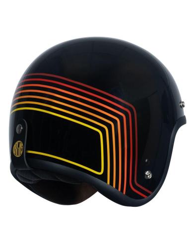 CASQUE JET VINTAGE ORIGINE PRIMO SUNRISE ROUGE/NOIR (ECE 22.06)