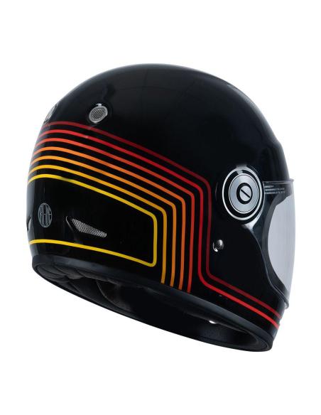 CASQUE INTÉGRAL ORIGINE VEGA SUNRISE NOIR/ROUGE ECE 22.06 - STYLE VINTAGE
