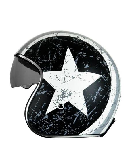 Comprare Casco Jet Aperto Spirit Rebel Star Grigio 22.06 Di Origine a prezzo scontato