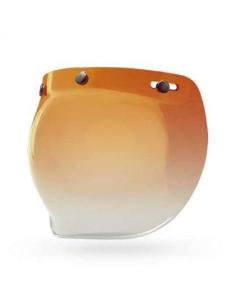 ORANGE BUBBLE SHIELD WITH 3 SNAPS FOR JET HELMETS - RETRO STYLE AND SUPERIOR DURABILITY