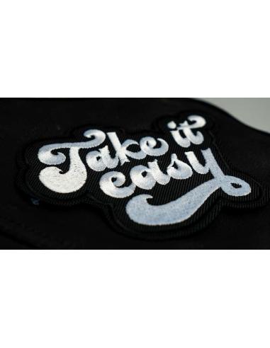 TAKE IT EASY 13X10 CM BIKER ÉCUSSON AVEC SUPPORT THERMOCOLLANT