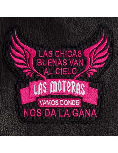 ÉCUSSON BRODÉ BIKER GIRLS GO WHERE THEY WANT TO GO 15 CM